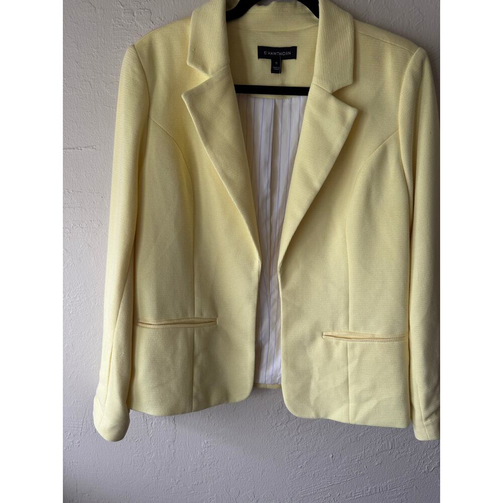 NWOT 41 Hawthorn Open Front Roll-up Sleeves Yellow Blazer Size XL - Picture 8 of 8